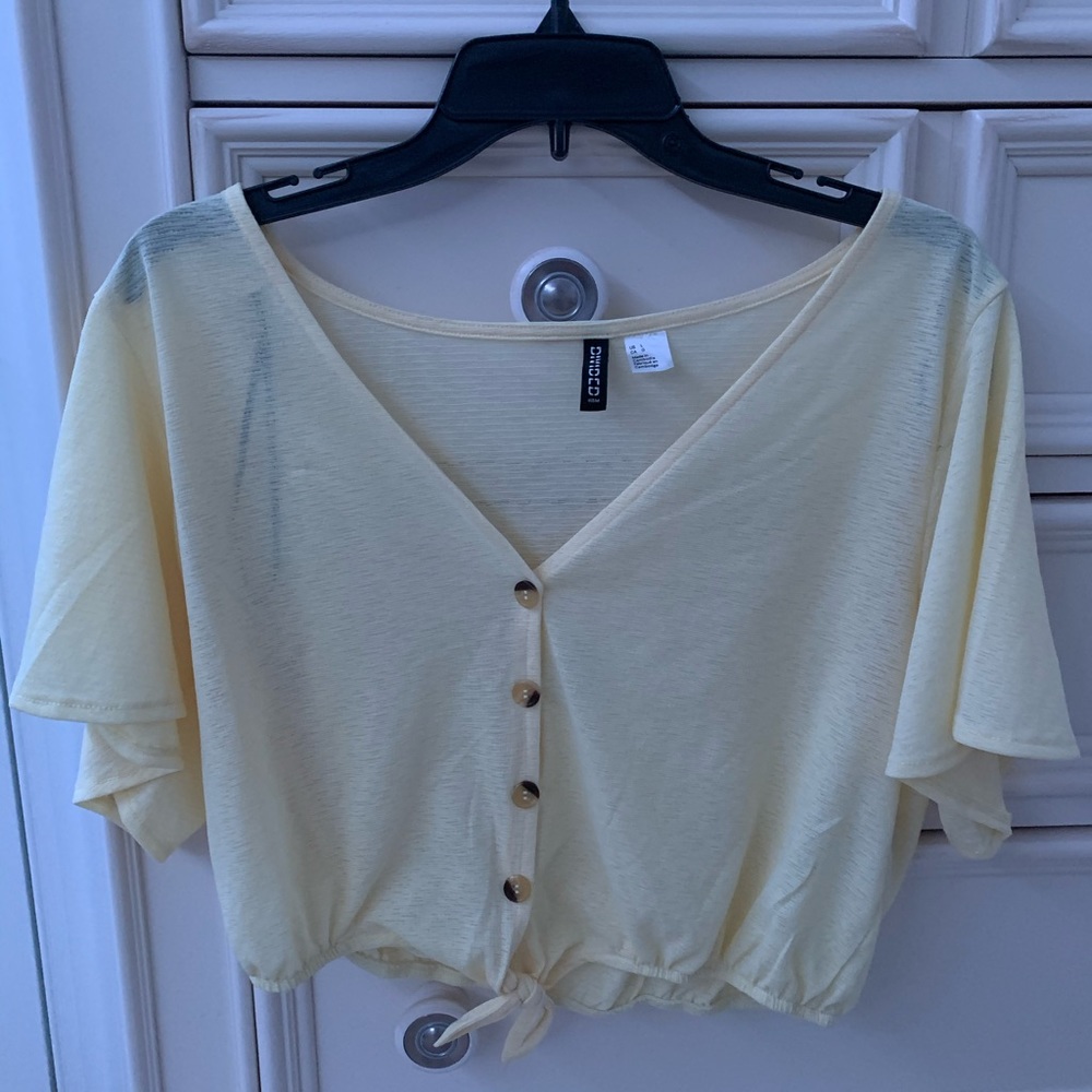 yellow H&M tied top